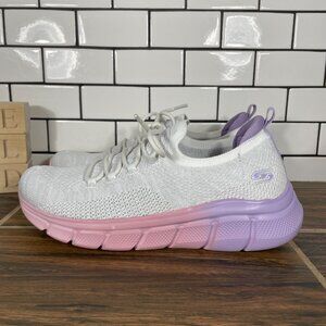 Skechers BOBS B Flex Color Optics Womens 9.5 Shoes Off White Stretch Fit Sneaker